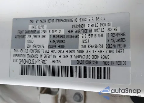 2020 Mazda Cx-30 Select Package from USA, damaged, VIN 3MVDMACL9LM113401